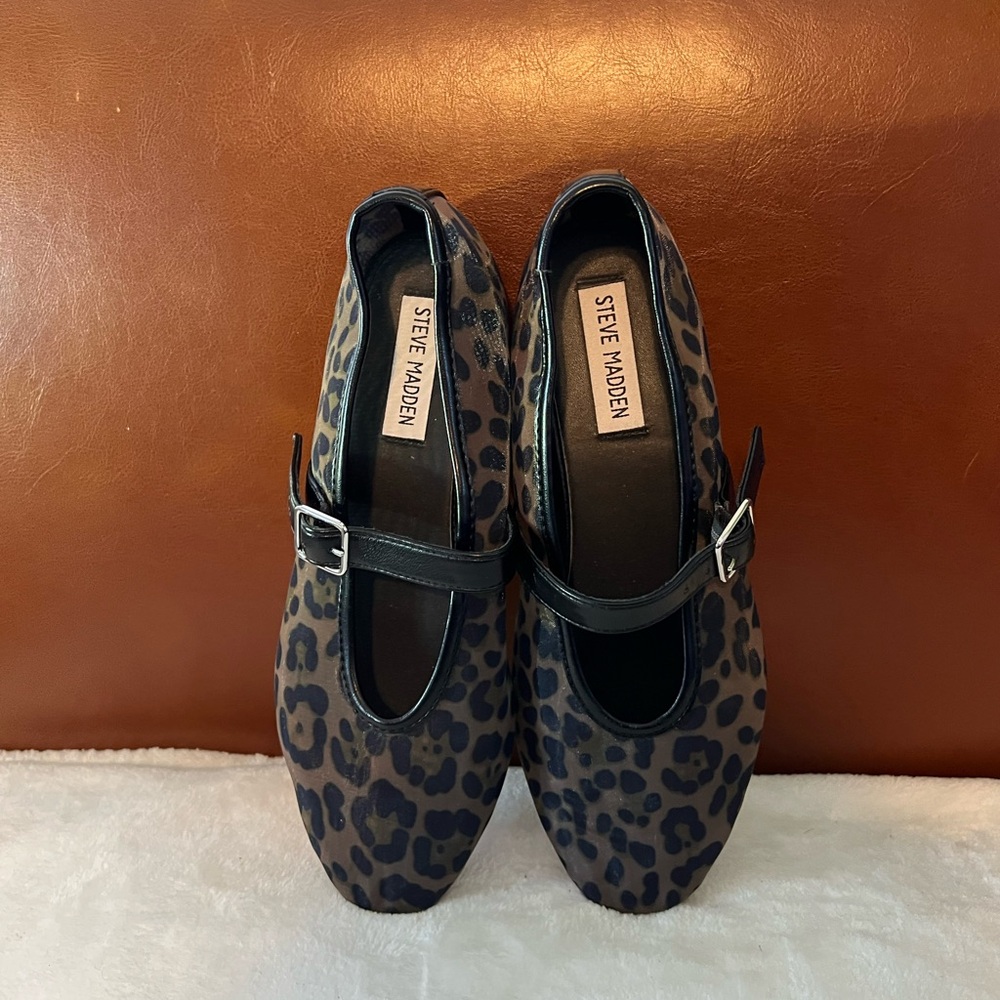Steve Madden Animal Print Mary Jane Flats - Picture 2 of 8